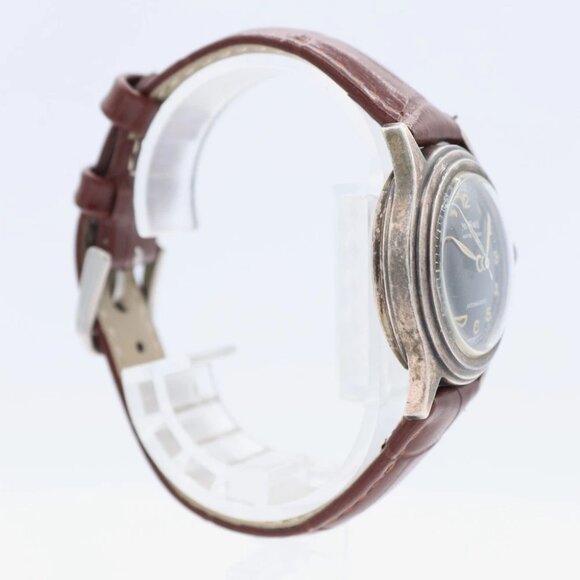 Vintage 31mm Military Men\'s Mechanical Wristwatch Swiss Made Sterling Silver main image 5